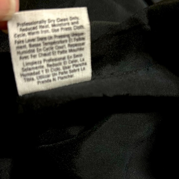 DKNY long wool coat with tan trimmed buttonholes, pockets and collar - Picture 8 of 9